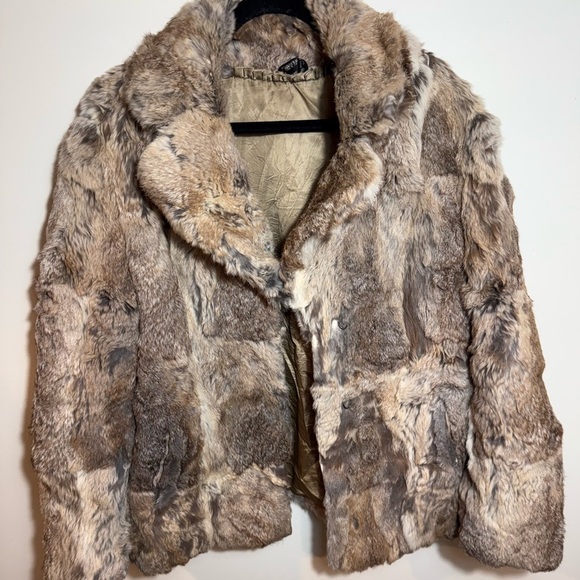 Vintage Rabbit Fur Bomber Jacket size XL - Picture 3 of 13